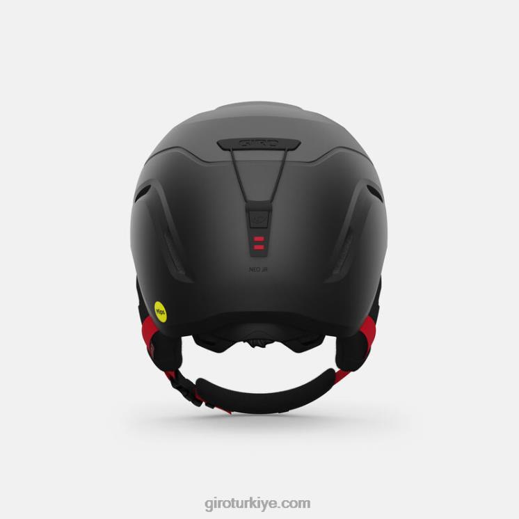 4P62R1457 Giro çocuklar neo jr. mips kask mat grafit/parlak kırmızı - Görsel 5