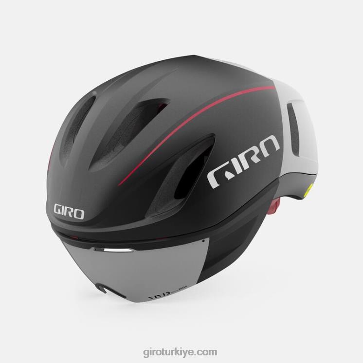4P62R632 Giro üniseks mips kaskını yenmek mat siyah/beyaz/parlak kırmızı - Görsel 1