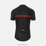 4P62R724 Giro erkekler krono spor forması siyah/kırmızı klasik şerit - Görsel 2