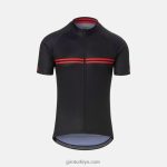 4P62R724 Giro erkekler krono spor forması siyah/kırmızı klasik şerit