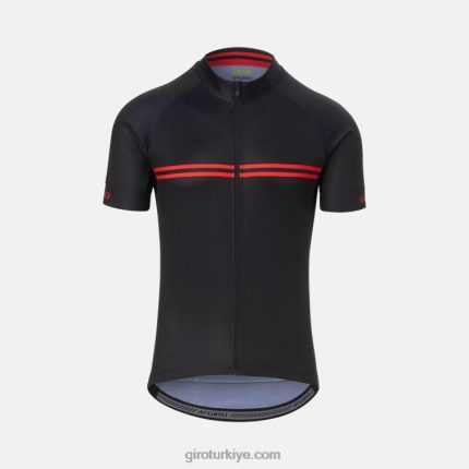 4P62R724 Giro erkekler krono spor forması siyah/kırmızı klasik şerit