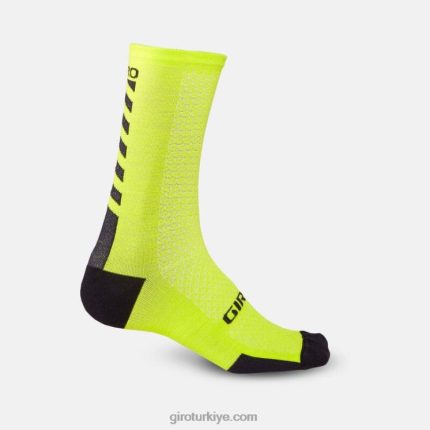 4P62R911 Giro üniseks hrc+ merinos yünü çorap parlak limon/siyah