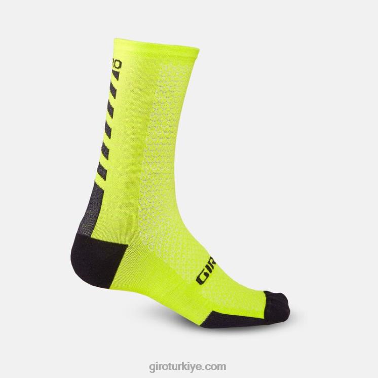 4P62R911 Giro üniseks hrc+ merinos yünü çorap parlak limon/siyah - Görsel 1