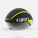 4P62R33 Giro üniseks aerohead mips kaskı mat siyah soluk/vurgulu sarı
