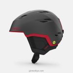 4P62R351 Giro erkekler ızgara küresel kask mat grafit/kırmızı