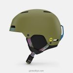 4P62R45 Giro erkekler çıkıntı mips kask mat sonbahar yeşili